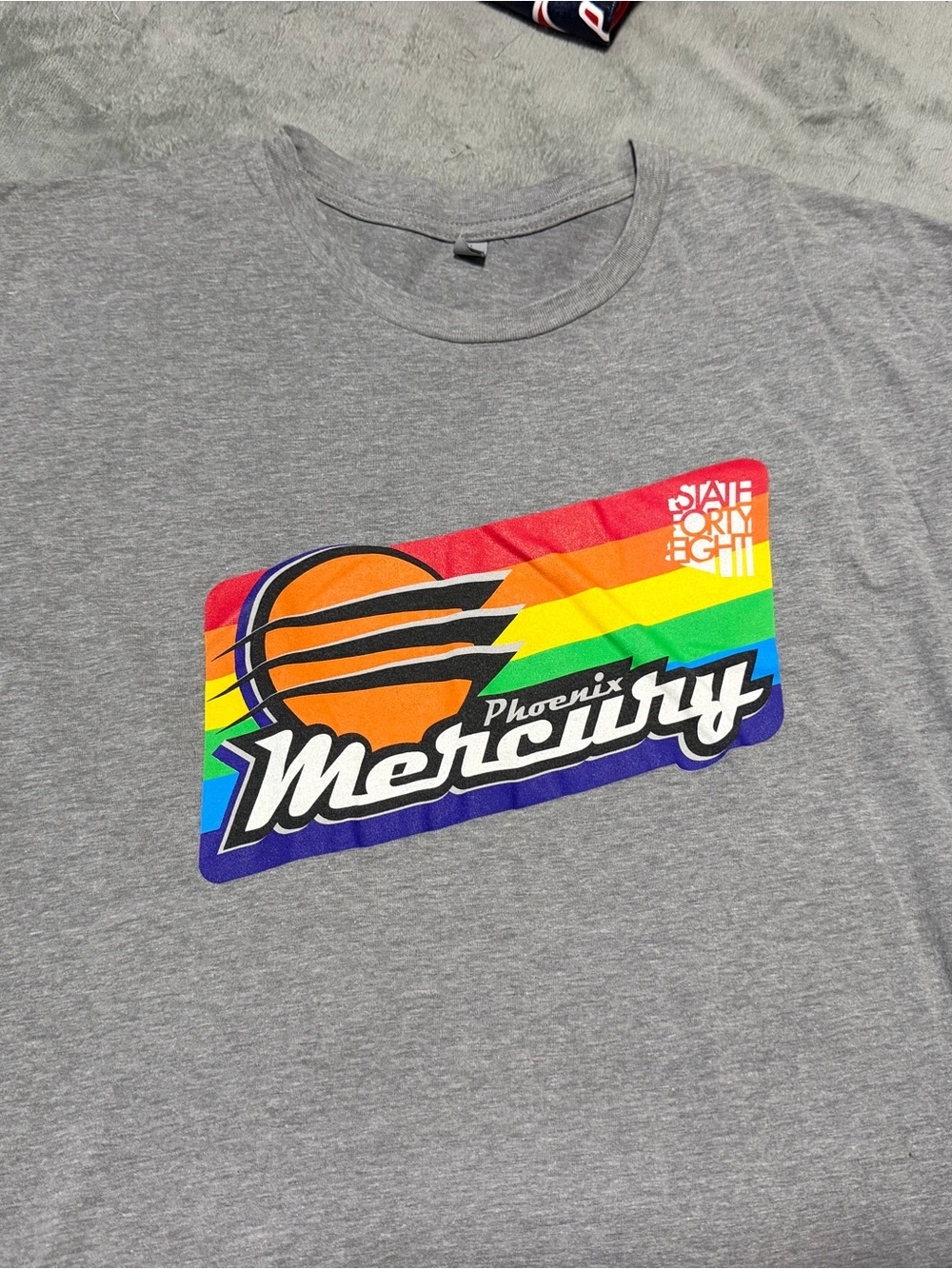 Gildan Gray Tee with Rainbow Phoenix Mercury Graphic